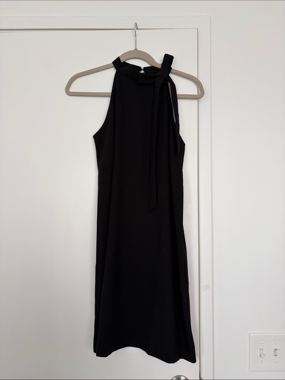 Black Halter Mini Dress with Bow